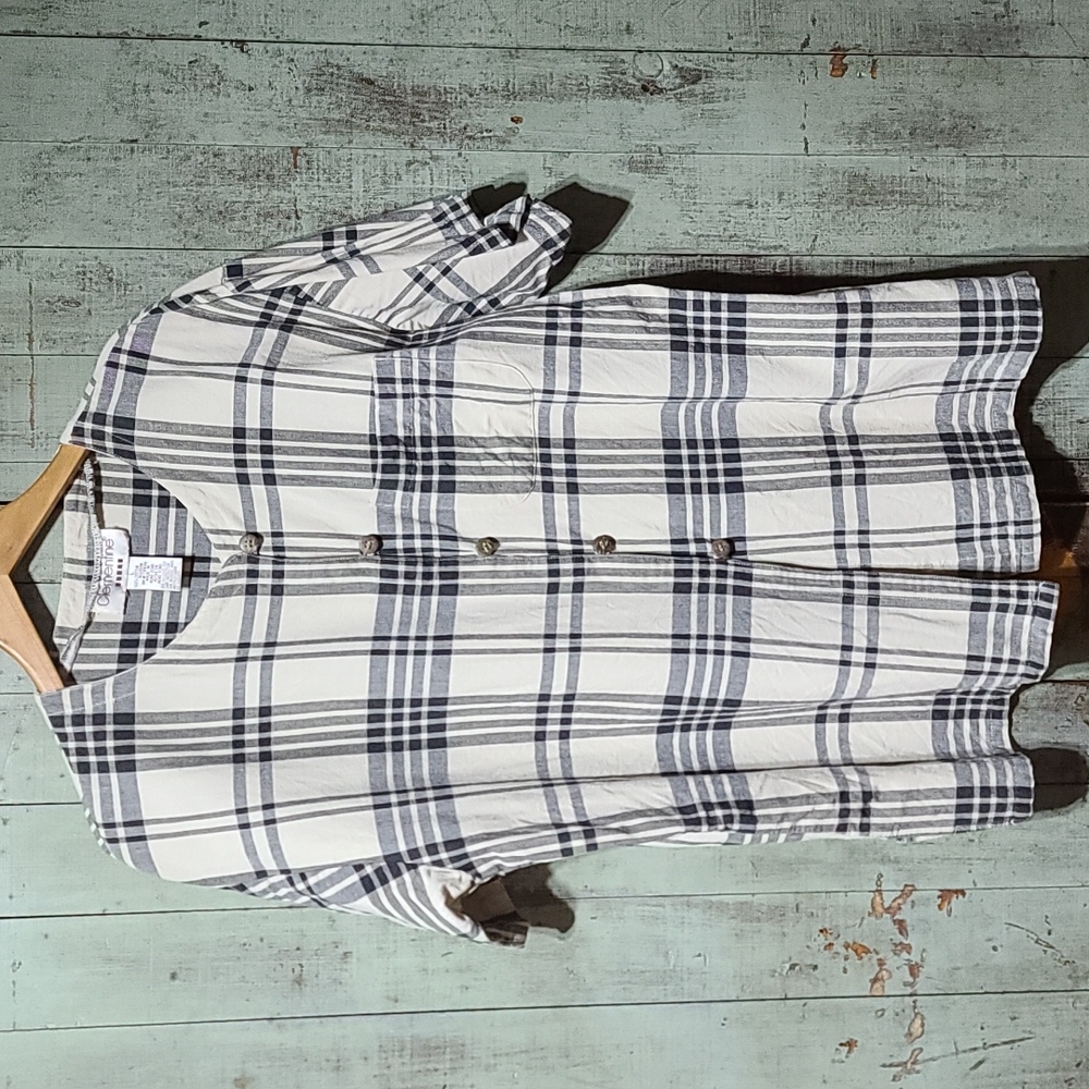 $$$ Clementine 100% cottn plaid blouse